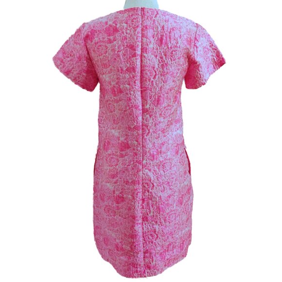 Abbey Glass Lulu Dress Pink Bubble Jacquard - Picture 5 of 8